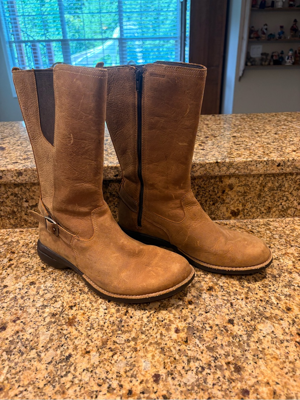 Merrell Andover Peak Waterproof Tan Leather Mid-Calf Boots Size 9 VGUC